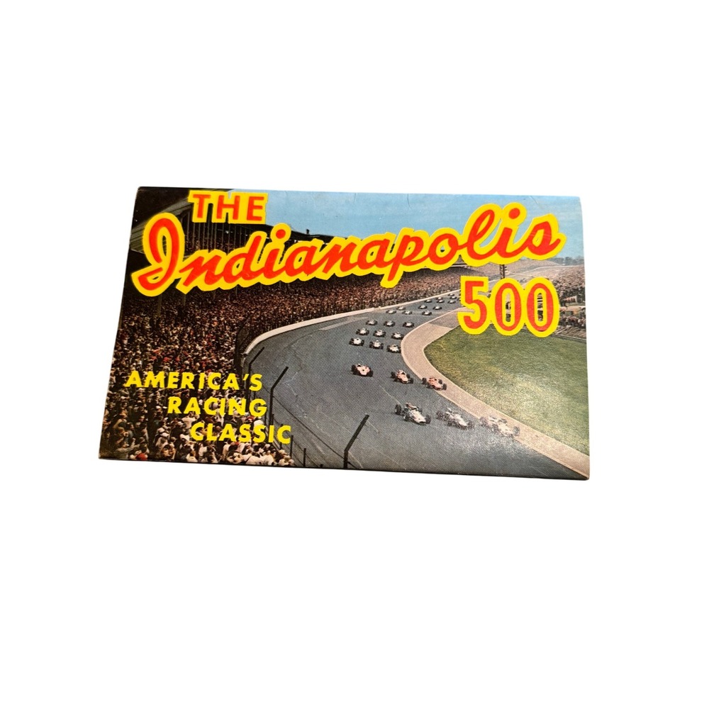 1965 The Indianapolis 500 Postcard Booklet 14 View: Foyt, Jones, Ruby, Andretti